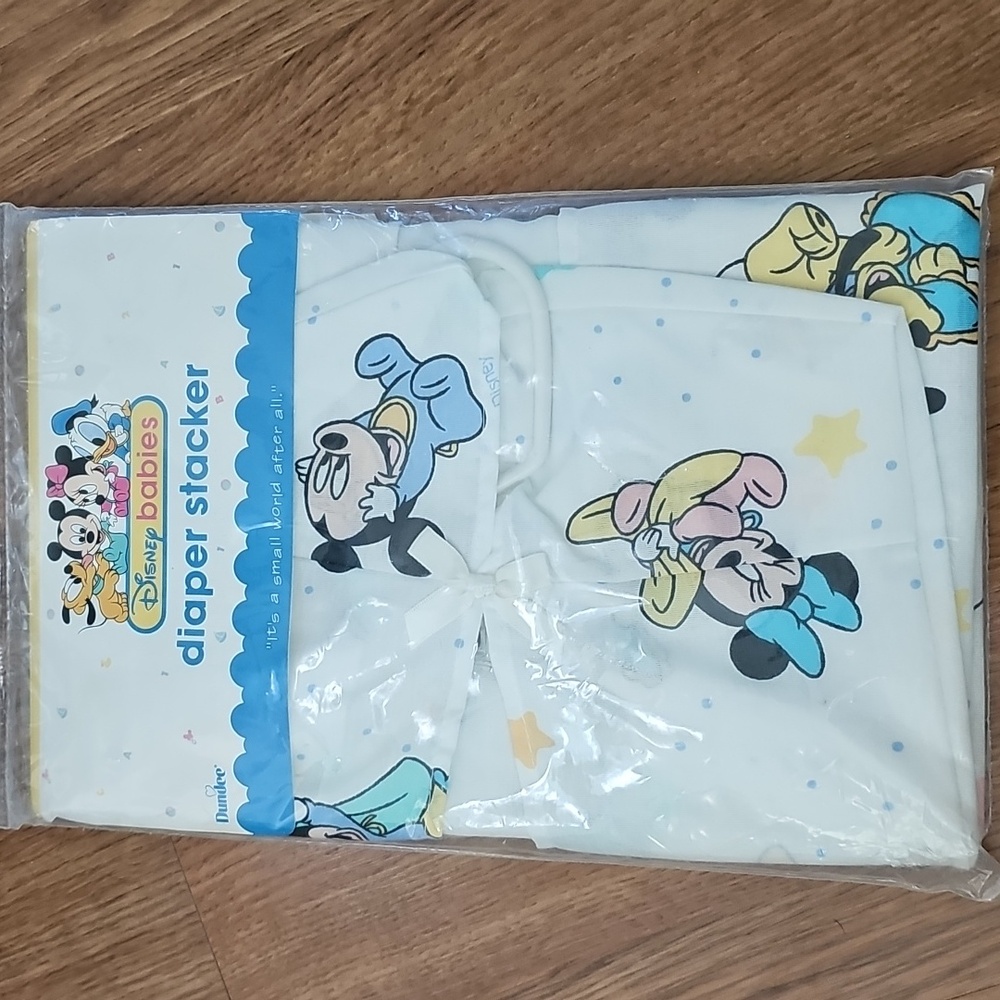 Vintage DEADSTOCK mickey mouse Disney BABIES diaper stacker holder